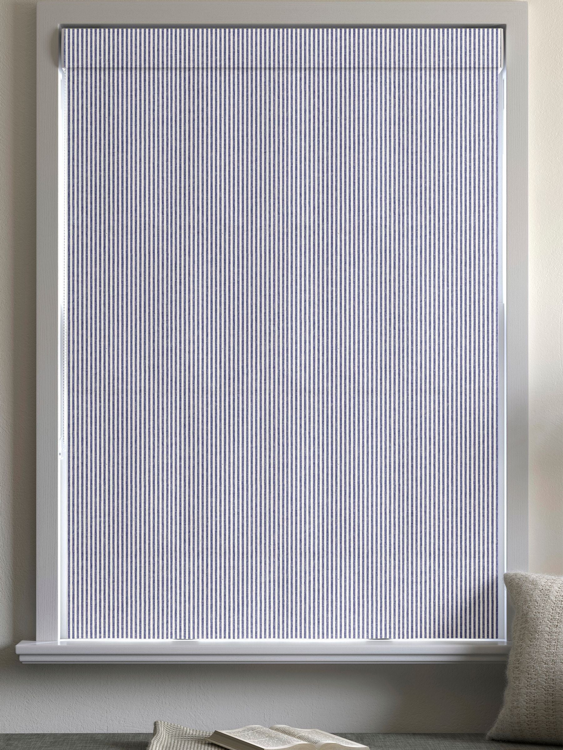 Blue Stitch Stripe Roman blind - British product