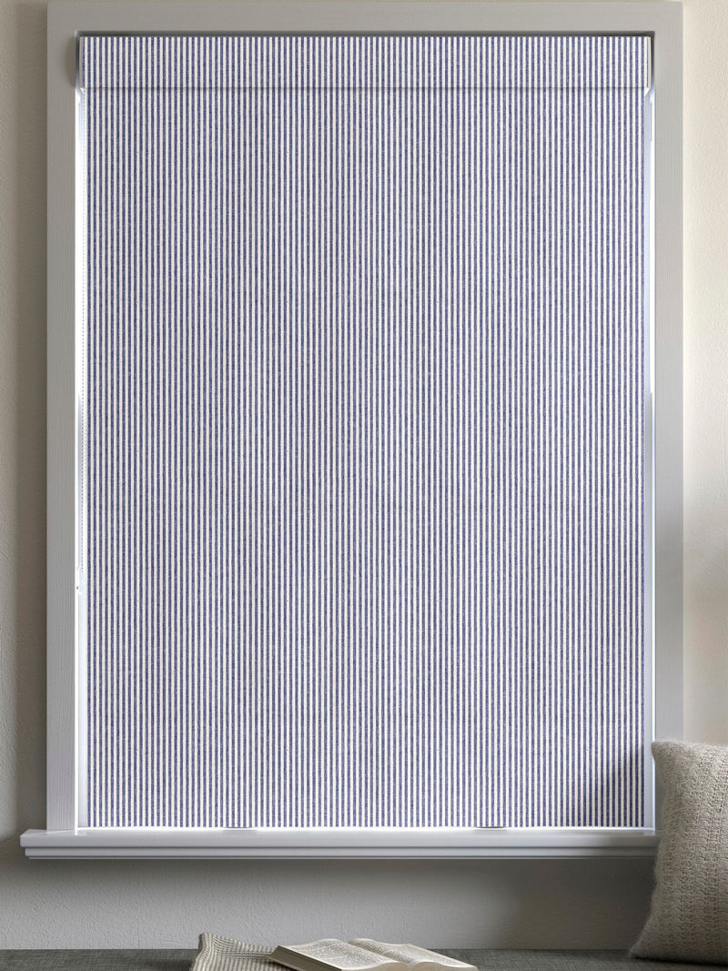 Blue Stitch Stripe Roman blind - British product
