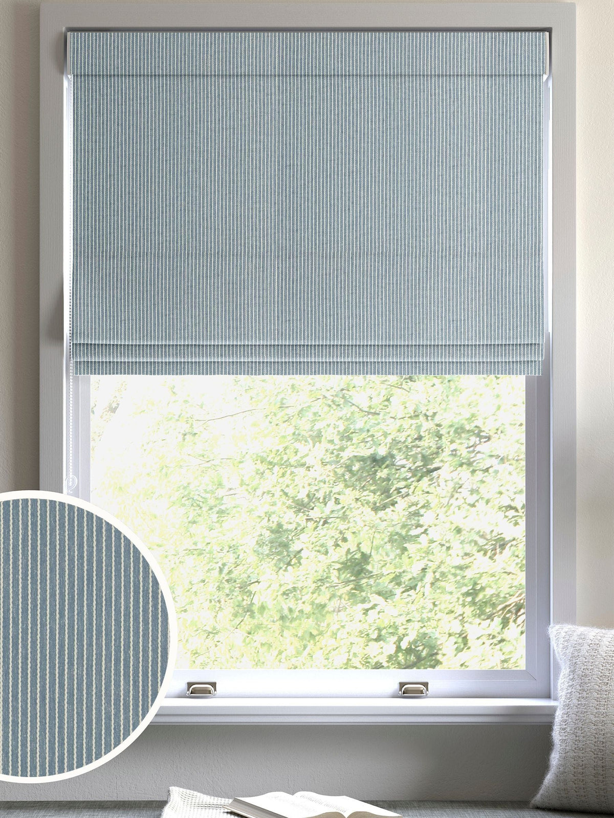 Next Blue Coil Roman blind made to measure, UK version