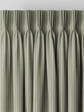 Next Green Coil made to measure curtains dark green cream stripe, imported from the UK