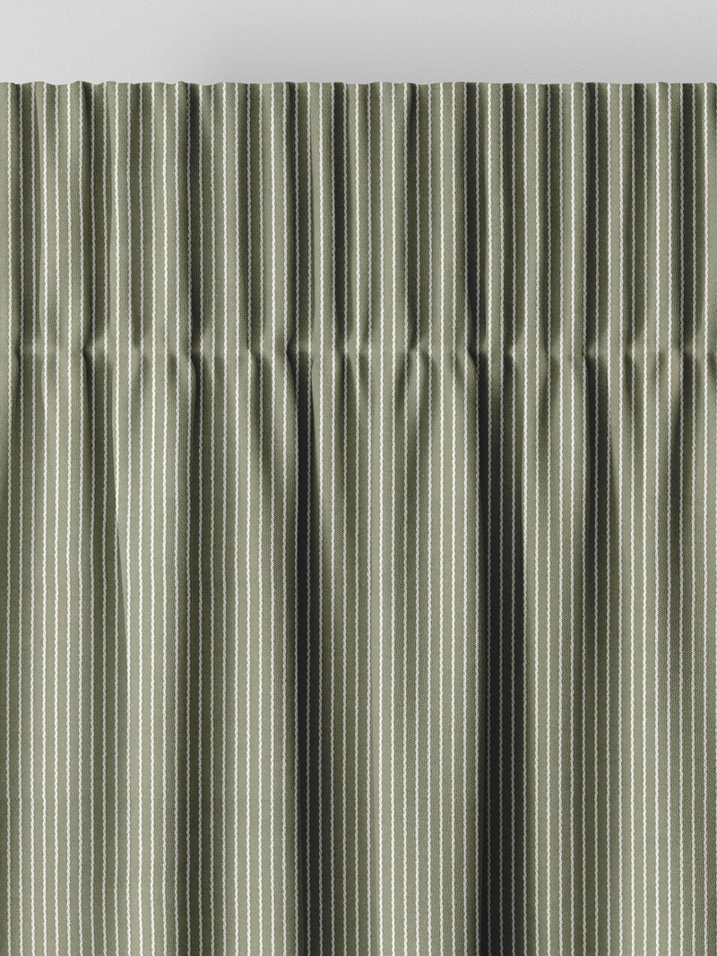 Next Green Coil made to measure curtains dark green cream stripe, imported from the UK