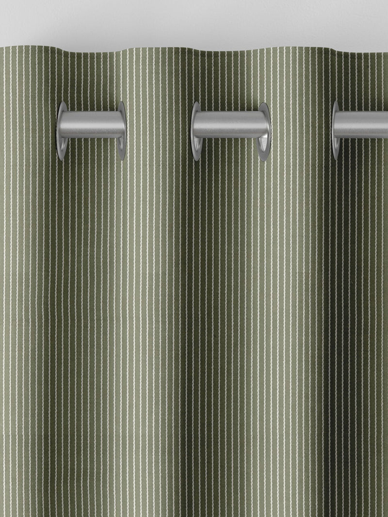 Next Green Coil made to measure curtains dark green cream stripe, imported from the UK