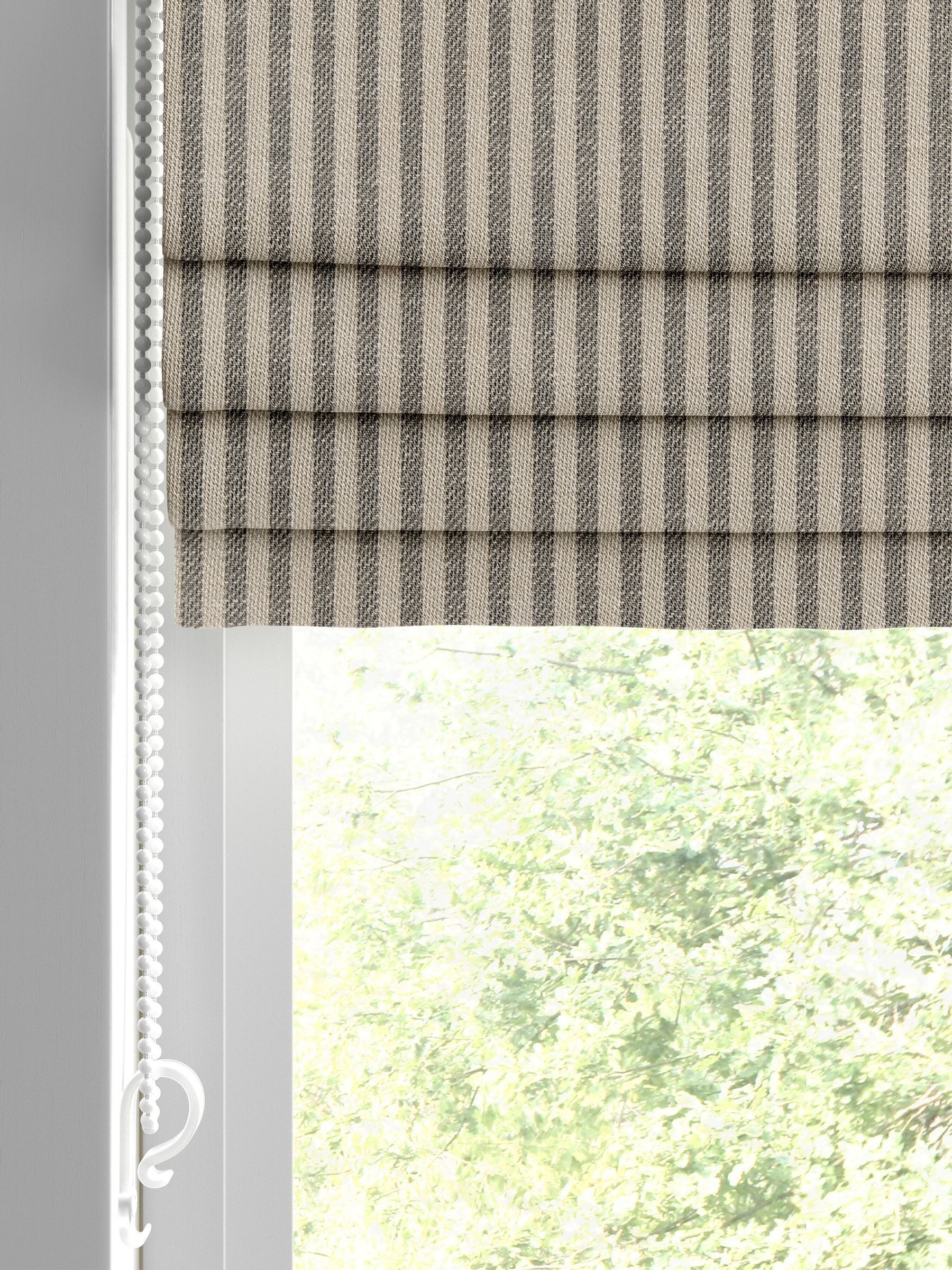 Grey Stitch Stripe Roman blind made to measure, imported from the UK