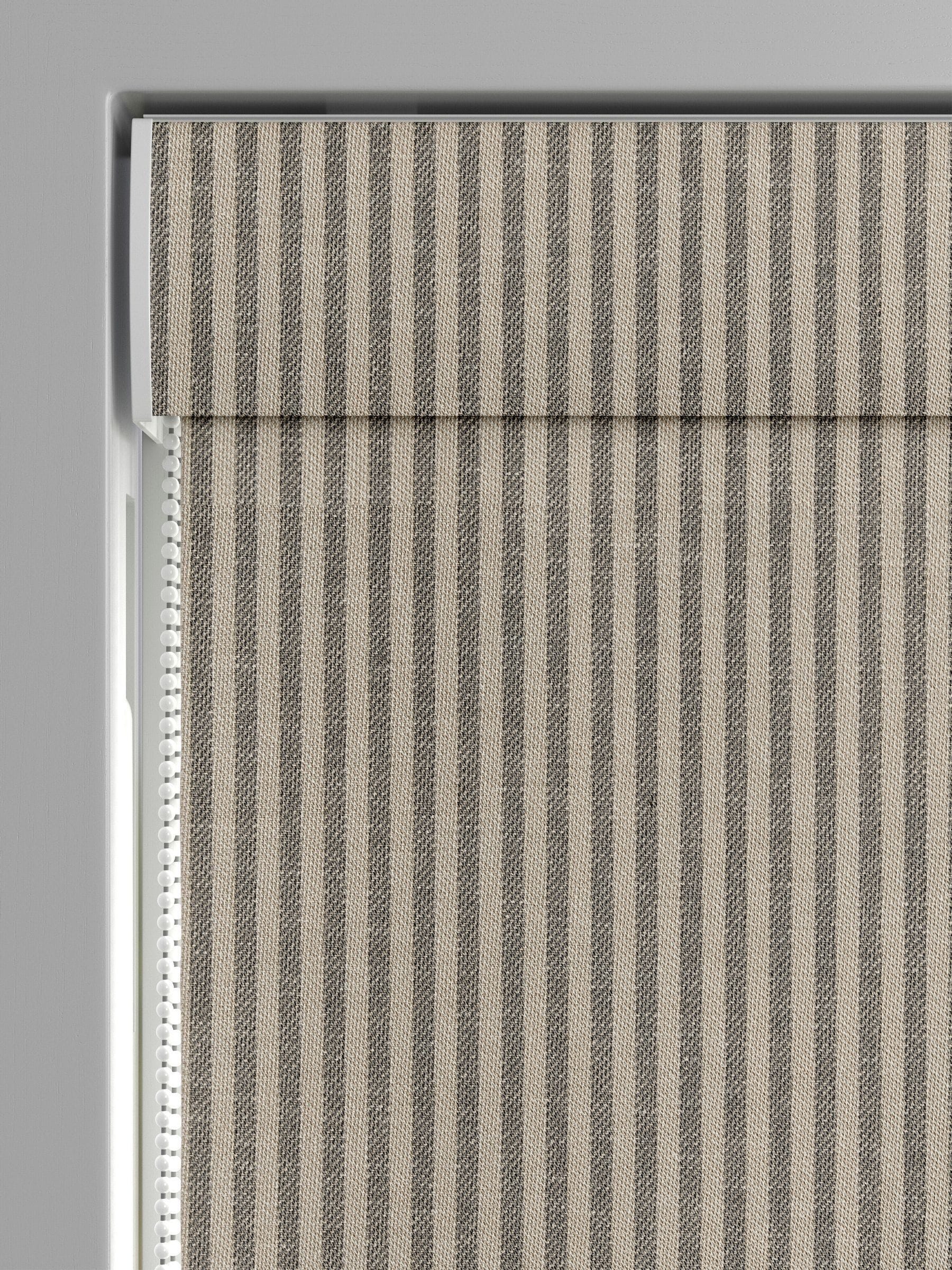 Grey Stitch Stripe Roman blind made to measure, imported from the UK