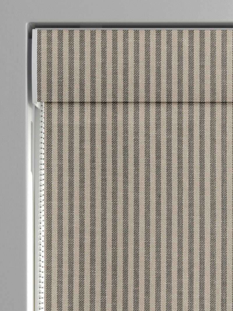 Grey Stitch Stripe Roman blind made to measure, imported from the UK