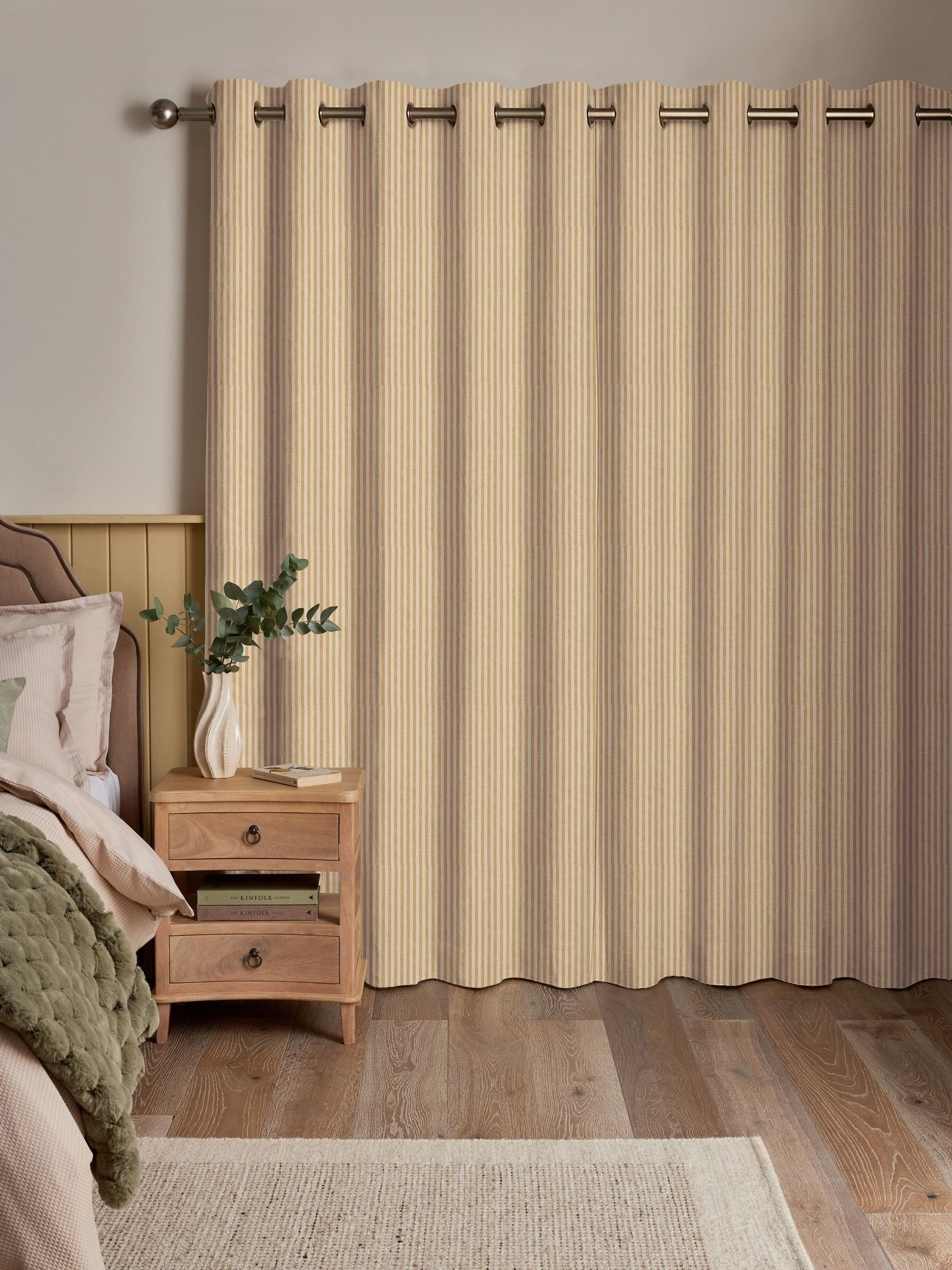 Next yellow stitch stripe curtains - British product
