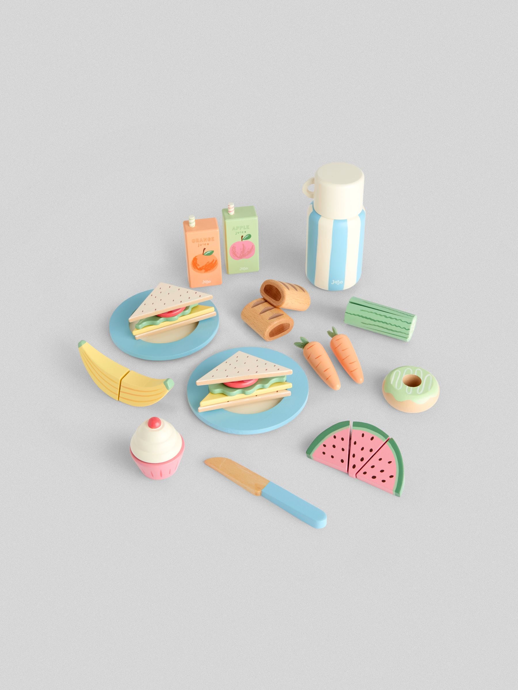 JoJo Maman Bébé yellow picnic basket toy set (British brand)