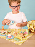 JoJo Maman Bébé yellow picnic basket toy set (British brand)