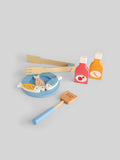 JoJo Maman Bébé blue wooden barbecue playset, imported from the UK