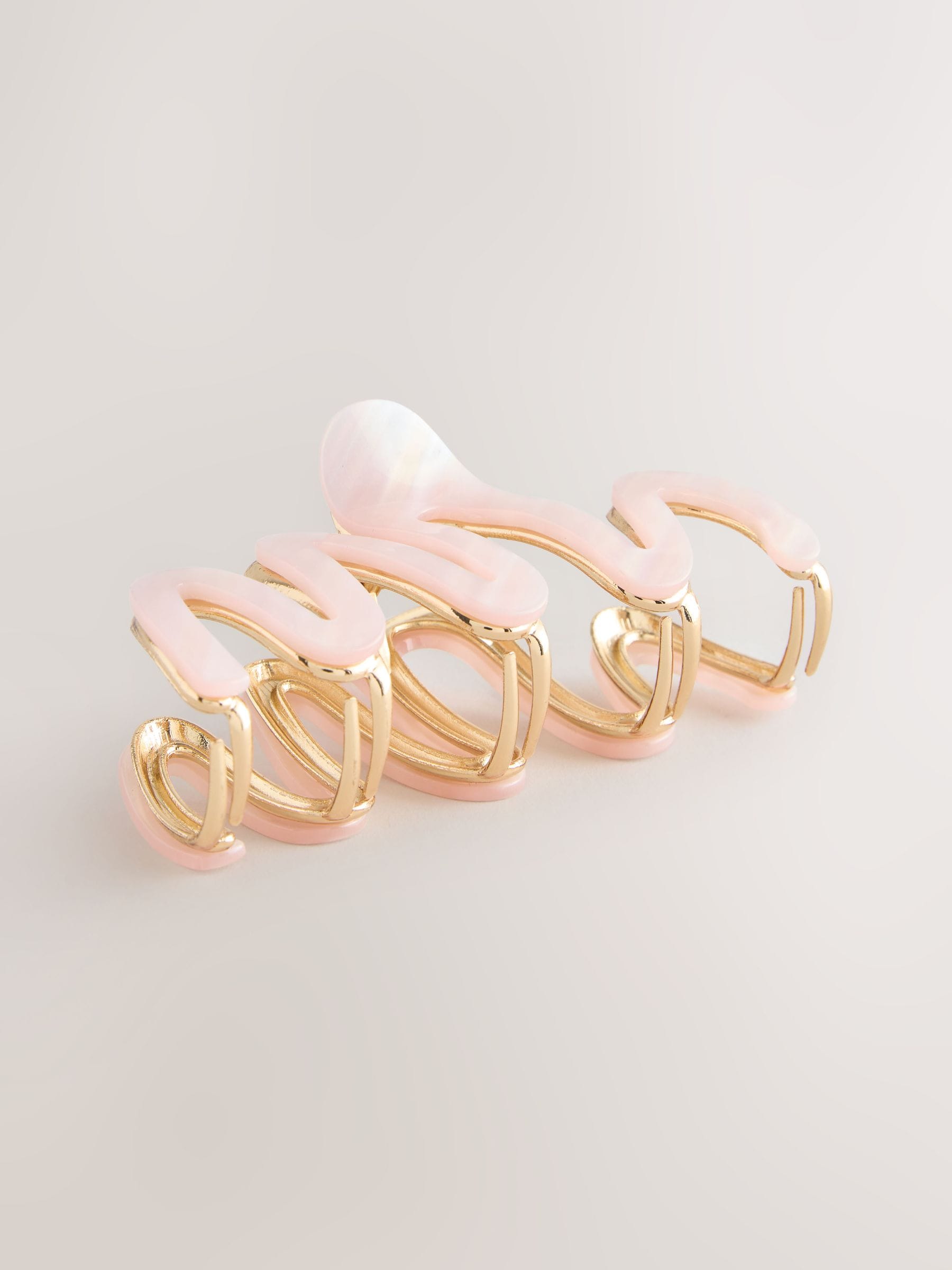 Pink wave claw clip resin hair accessory - British product