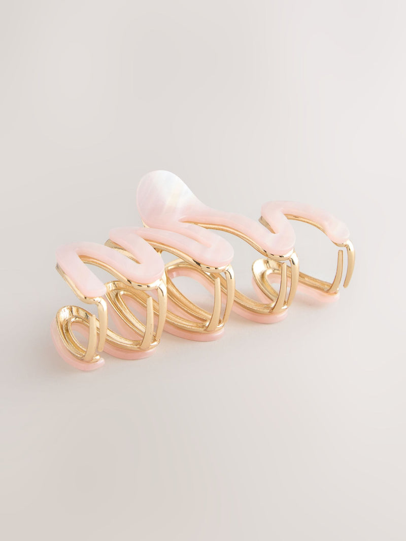 Pink wave claw clip resin hair accessory - British product