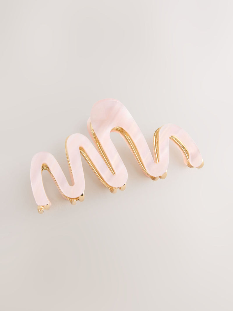 Pink wave claw clip resin hair accessory - British product
