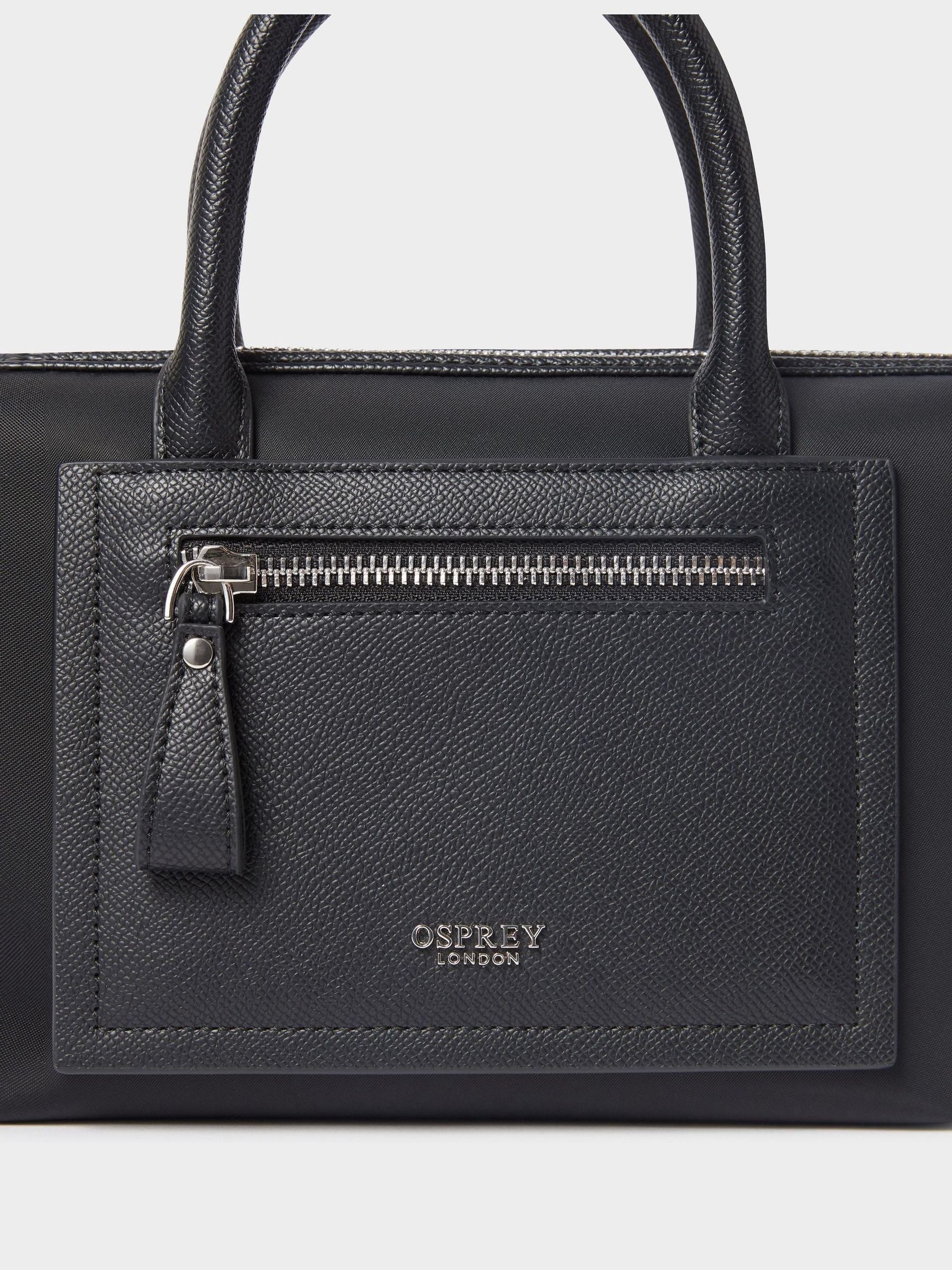 Osprey London black Mini Linear tote bag, imported from the UK