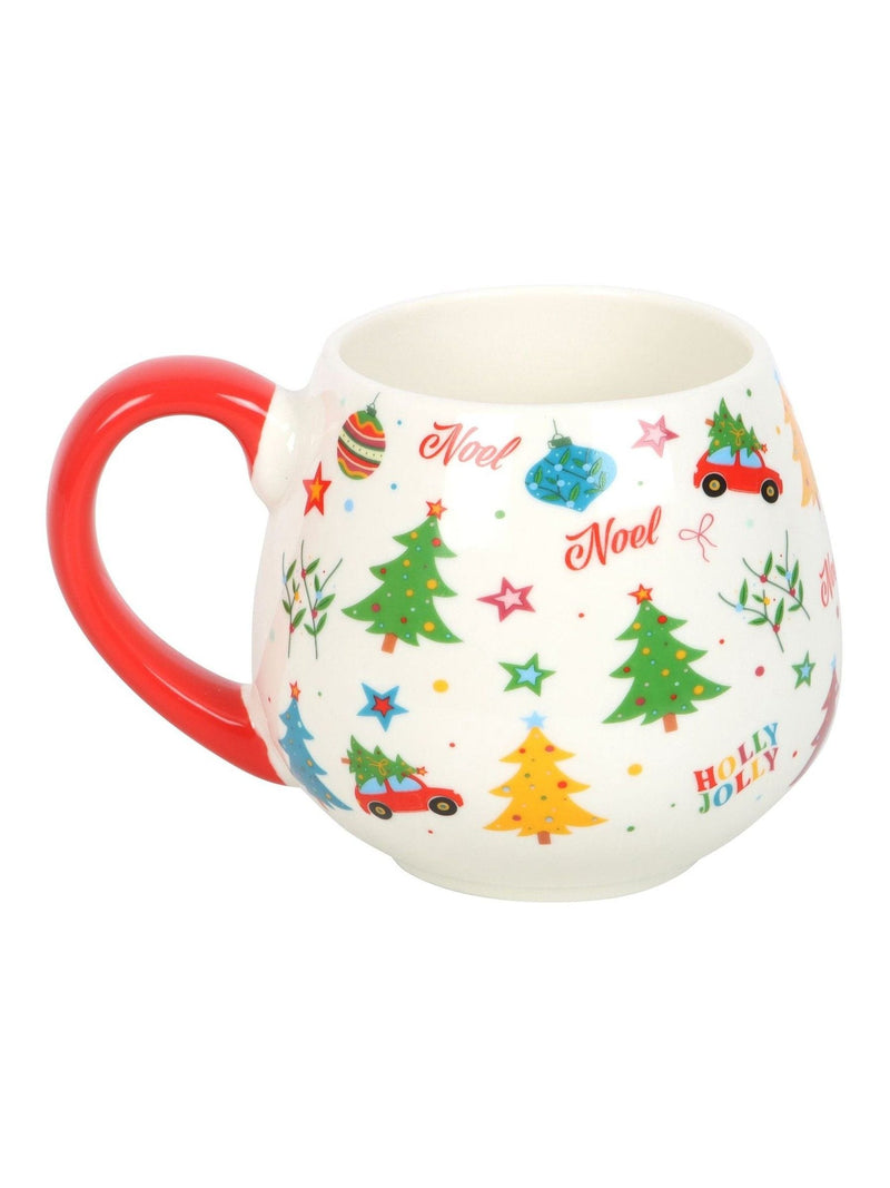 Something Different white nostalgic Christmas print mug and socks set (British brand)