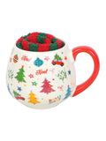 Something Different white nostalgic Christmas print mug and socks set (British brand)