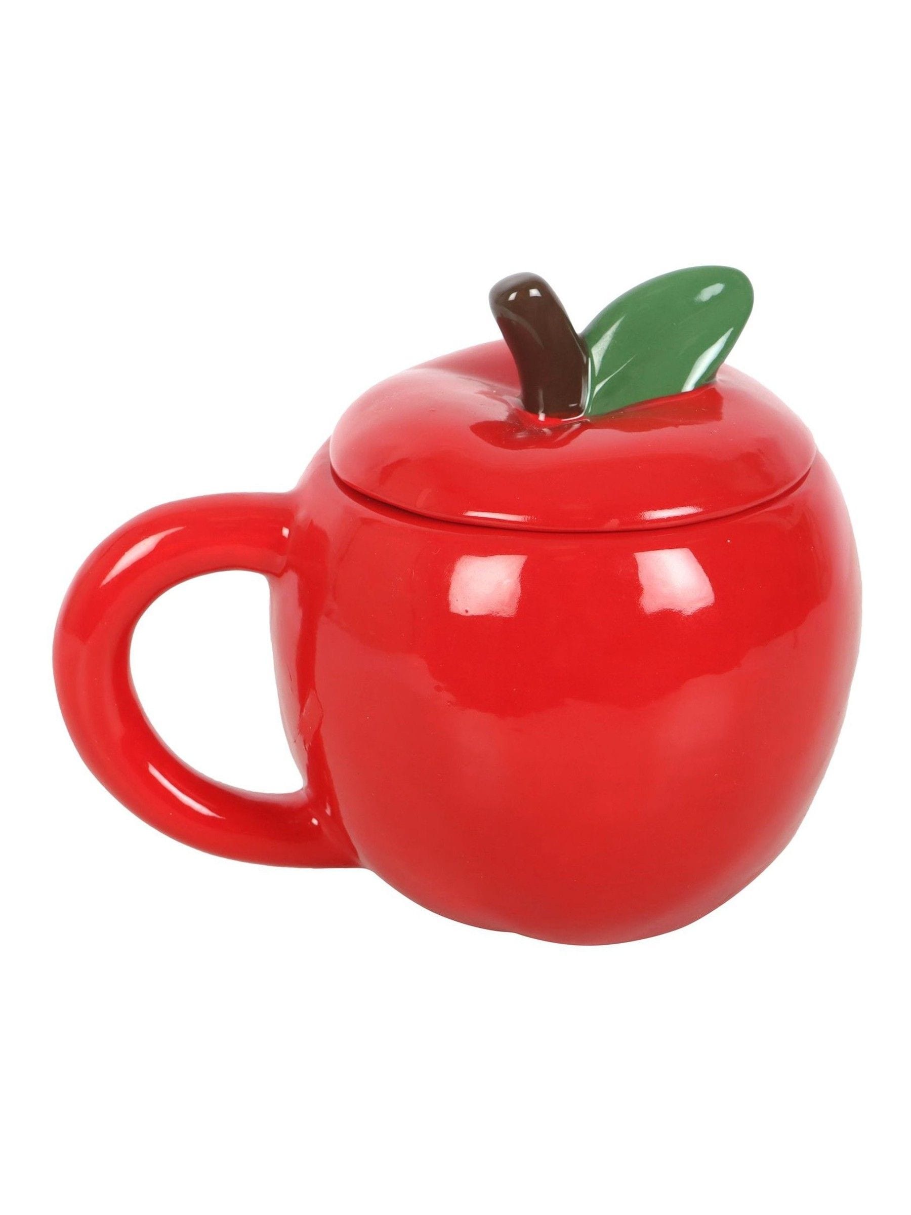 Something Different red apple shaped lidded ceramic mug 550ml, imported from the UK