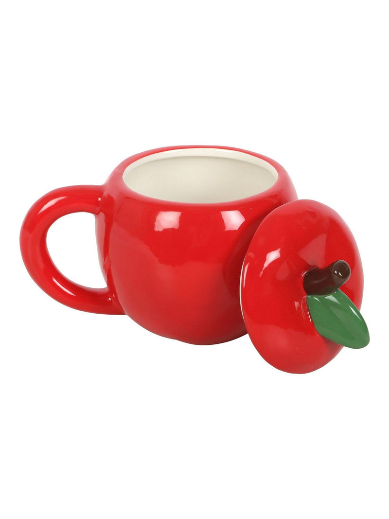 Something Different red apple shaped lidded ceramic mug 550ml, imported from the UK