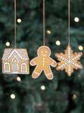 Something Different gingerbread hanging decorations set of 3, imported from the UK