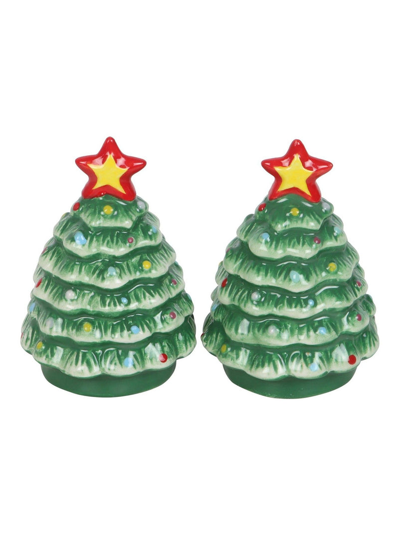 Something Different ceramic Christmas tree salt and pepper shakers, imported from the UK