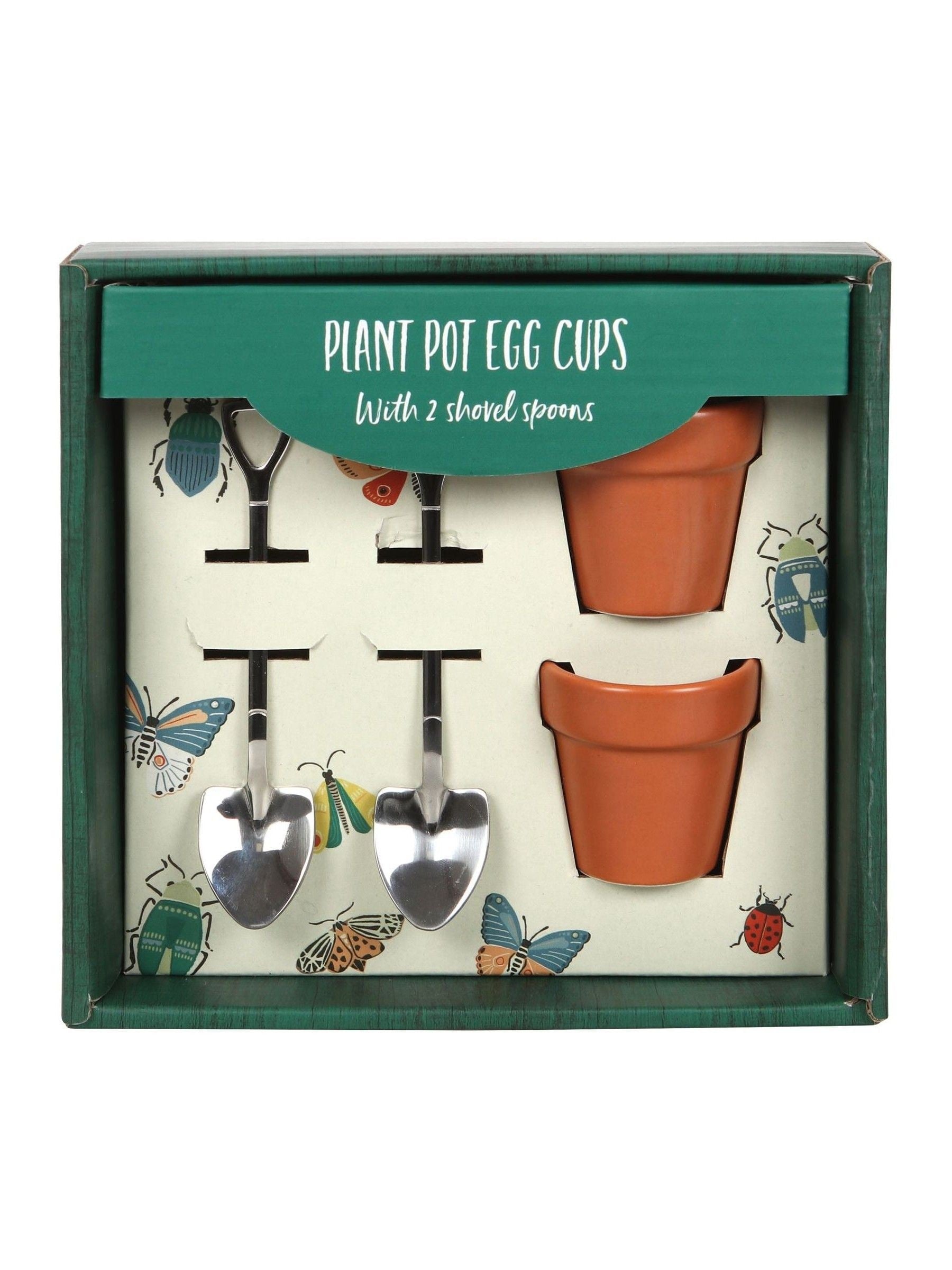 Something Different brown plant pot egg cup set, imported from the UK