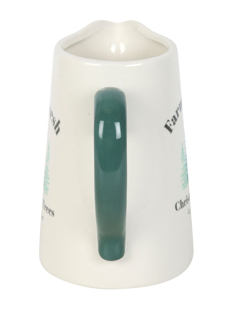 Something Different ceramic flower jug white farm fresh Christmas trees, imported from the UK