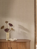Assembled Pin Stripe Natural wallpaper sample A4 (British brand)