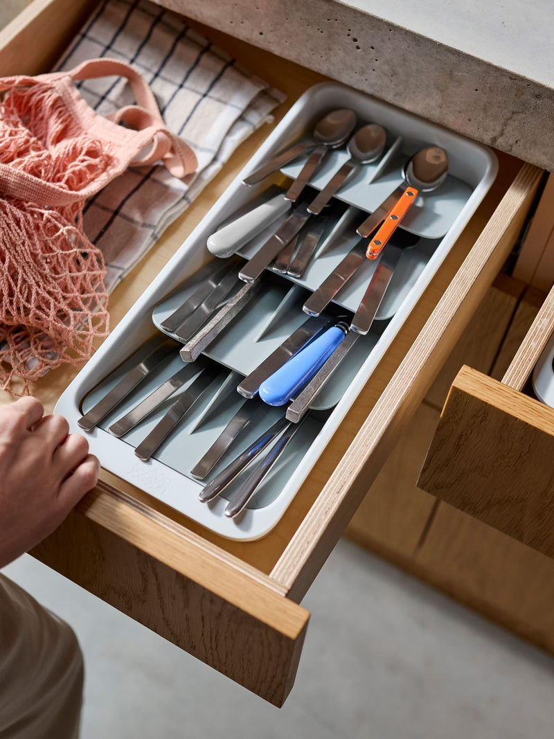 Joseph Joseph tiered cutlery organiser in Light Stone, large (British brand)