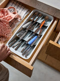 Joseph Joseph tiered cutlery organiser in Light Stone, large (British brand)