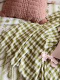 Laura Ashley olive green Knapton check throw 170x130cm, UK version