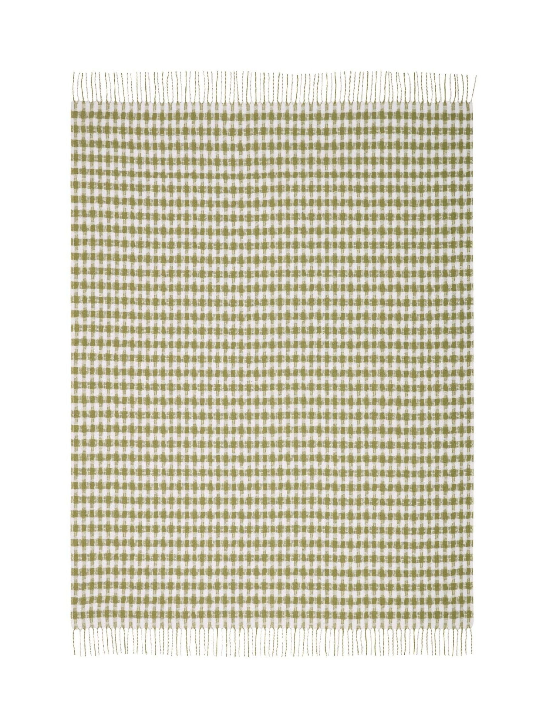 Laura Ashley olive green Knapton check throw 170x130cm, UK version
