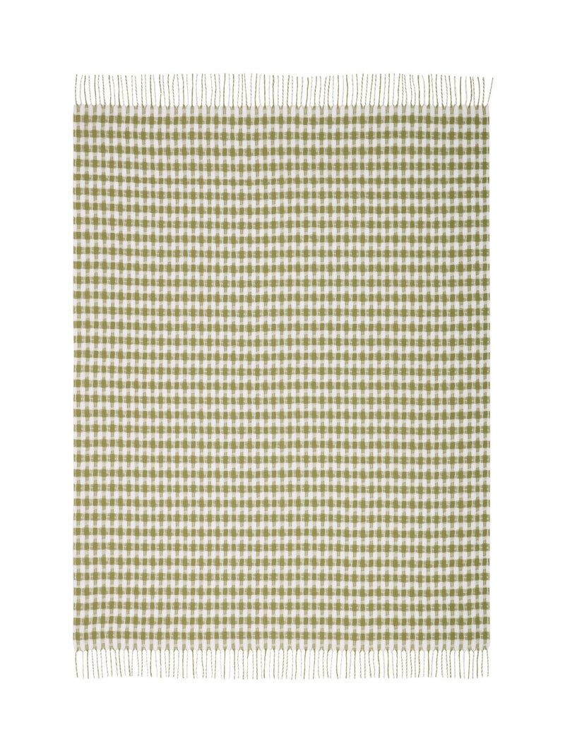 Laura Ashley olive green Knapton check throw 170x130cm, UK version