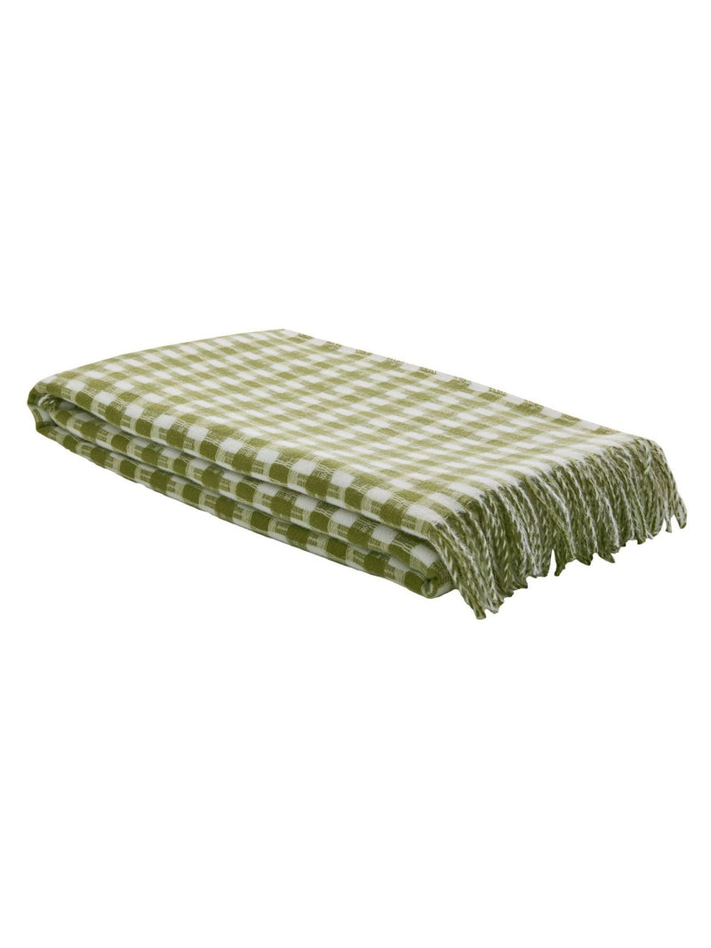 Laura Ashley olive green Knapton check throw 170x130cm, UK version