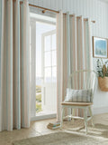 Laura Ashley green Wickham Stripe eyelet curtains, UK version