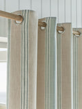 Laura Ashley green Wickham Stripe eyelet curtains, UK version