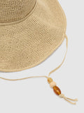 Reiss Annetta straw-effect wide-brim hat with beaded strap (British brand)