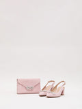 Phase Eight pink suede sparkle clutch bag 20cm, UK version