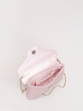 Phase Eight pink suede sparkle clutch bag 20cm, UK version