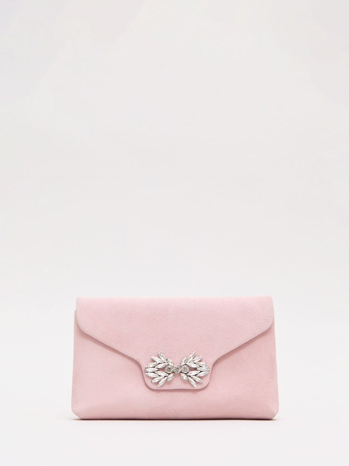 Phase Eight pink suede sparkle clutch bag 20cm, UK version