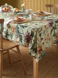 Wylder green wallflower botanical table cloth, imported from the UK