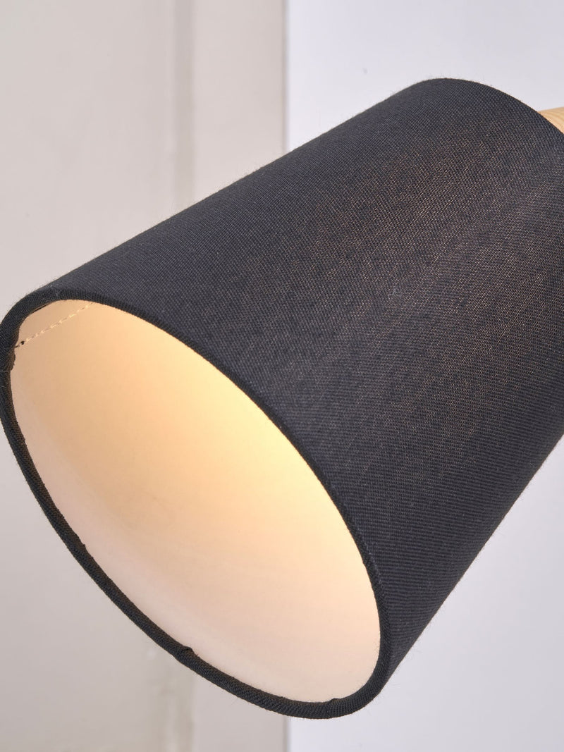 Pacific Juna wall light black fabric shade (British brand)