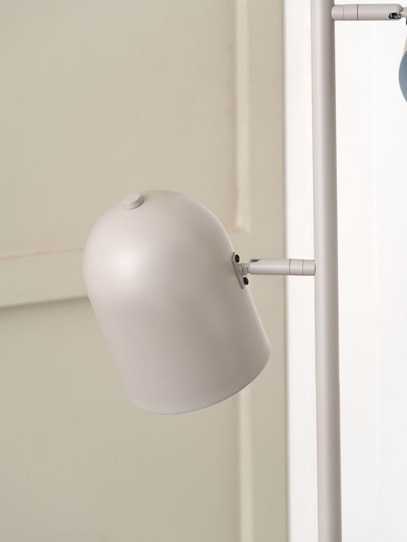 Finn metal cloche floor lamp with two heads grey finish - British product