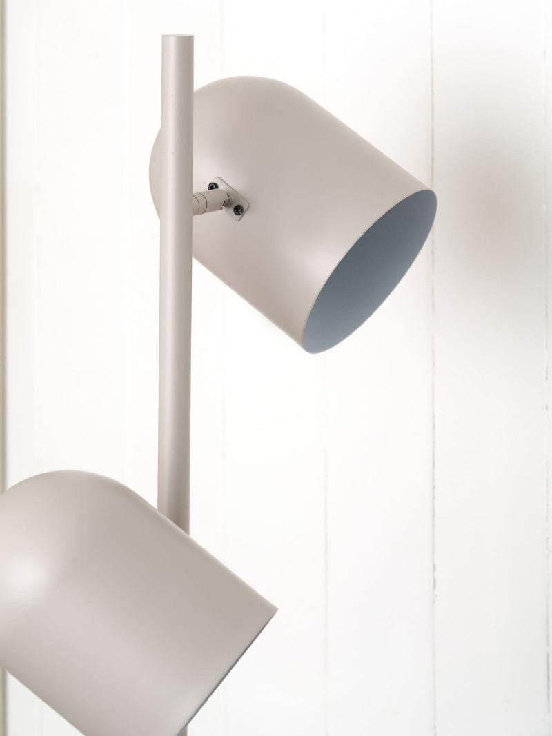 Finn metal cloche floor lamp with two heads grey finish - British product