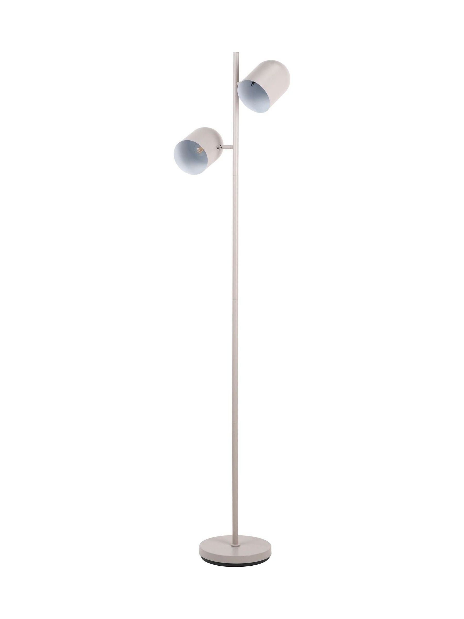 Finn metal cloche floor lamp with two heads grey finish - British product