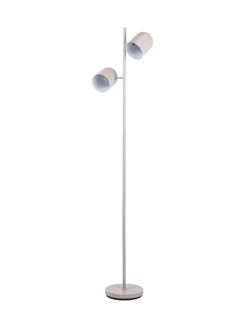 Finn metal cloche floor lamp with two heads grey finish - British product