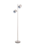 Finn metal cloche floor lamp with two heads grey finish - British product