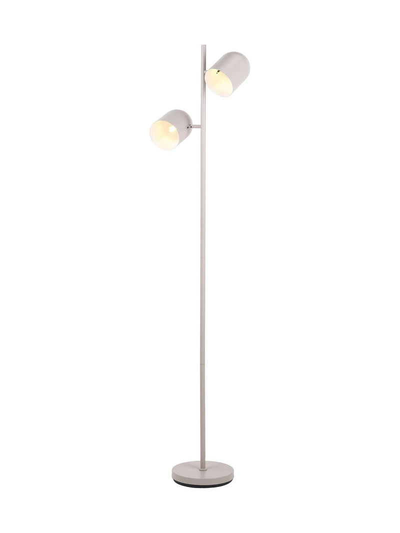 Finn metal cloche floor lamp with two heads grey finish - British product