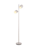 Finn metal cloche floor lamp with two heads grey finish - British product