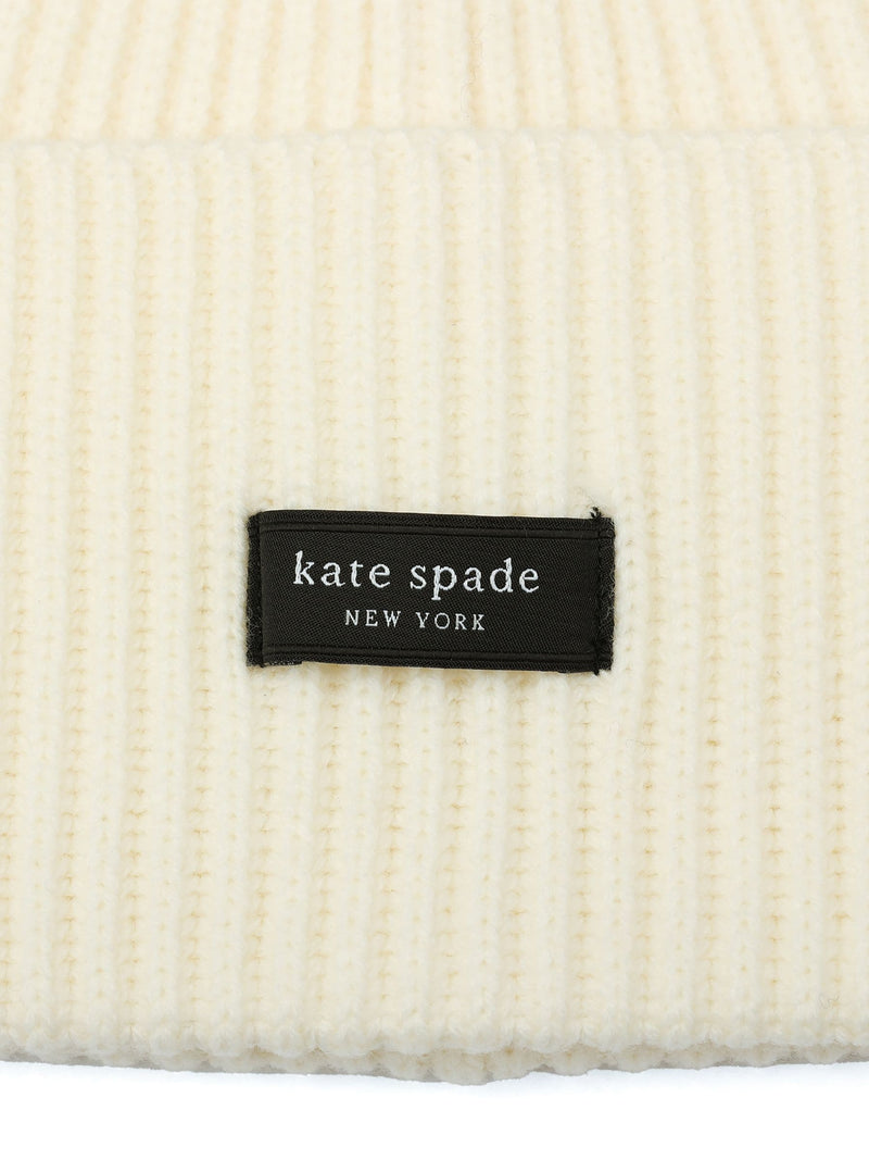 Kate Spade New York cream Sam Label beanie (British brand)