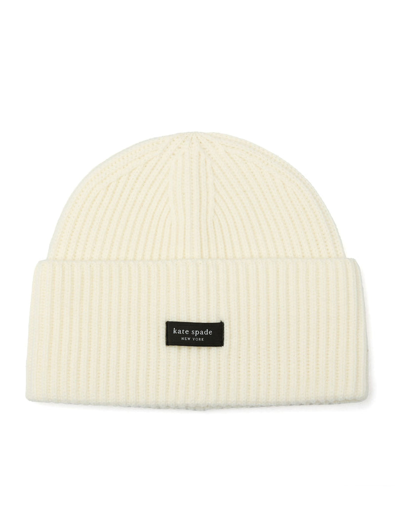 kate spade new york Cream Sam Label Beanie