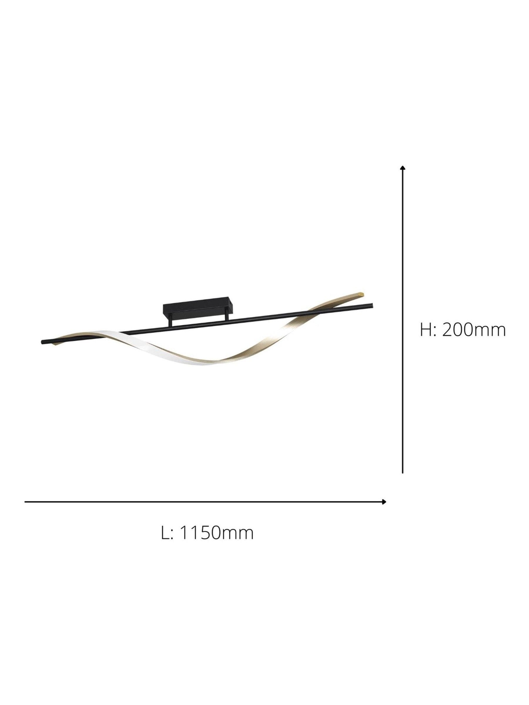 Eglo Conaprato modern ceiling light black brushed brass British brand